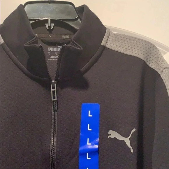 Puma Logo Jacket Full Zip Track Jacket Cardigan Black - Picture 5 of 13